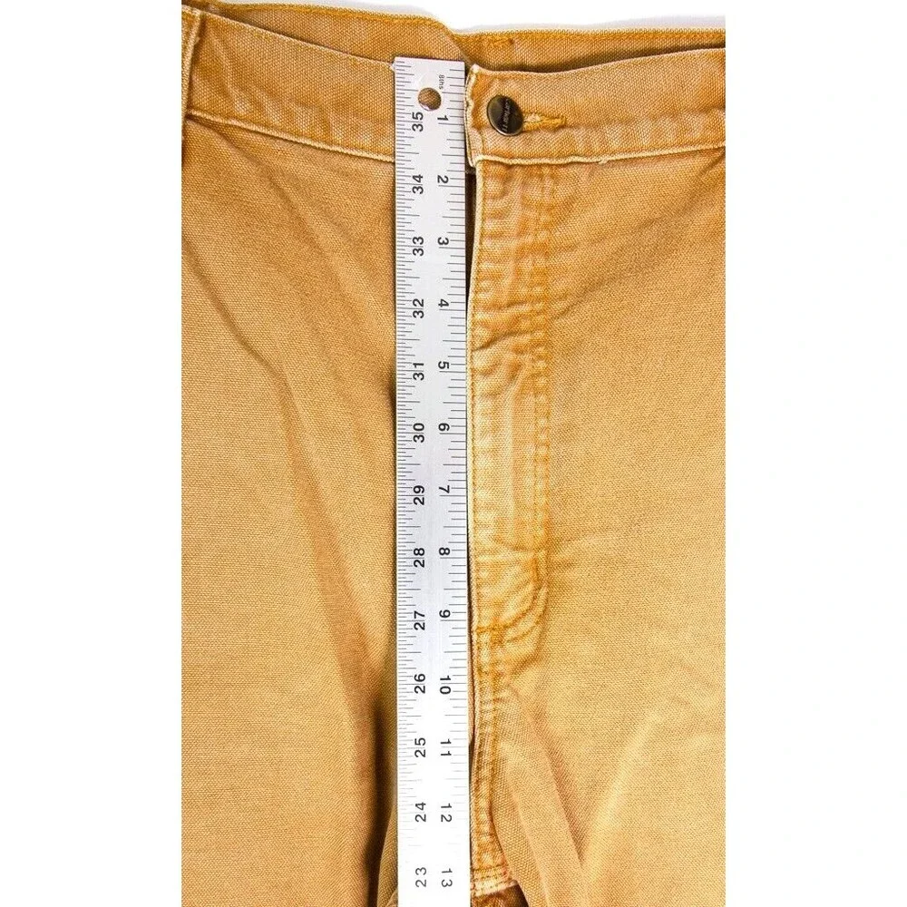 Carhartt Original Dungaree Fit Cargo Work Pants Canvas Tan Size 38 X 32